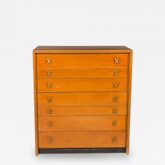 Paul Frankl Paul Frankl for Johnson Furniture Co Mid Century Walnut Six Drawer High Chests - 2795196