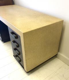 Paul Frankl Rare Paul Frankl Cork and Mahogany Kneehole Desk - 2713747