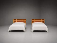 Paul Frankl Rare Twin Headboards Mahogany Rock Maple USA 1950s - 4714861
