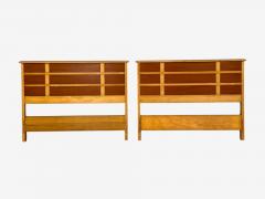 Paul Frankl Rare Twin Headboards Mahogany Rock Maple USA 1950s - 4714862