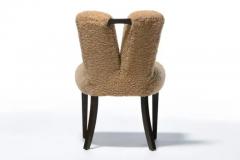 Paul Frankl Set of 14 Paul Frankl Corset Oak Dining Chairs for Brown Saltman in Latte Boucl  - 3495086