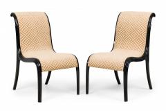 Paul Frankl Set of 8 Paul Frankl Ebonized and Upholstered Skyscraper Side Chairs - 4273459
