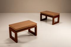 Paul Frankl Set of Two Stools by Paul Frankl in Cork and Wood for Johnson The United States - 4391957