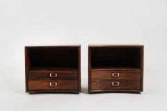 Paul Frankl Set of Walnut Concave Bedside Tables by Paul Frankl C 1950s - 3692611