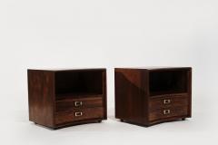 Paul Frankl Set of Walnut Concave Bedside Tables by Paul Frankl C 1950s - 3692612