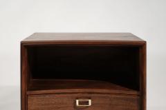 Paul Frankl Set of Walnut Concave Bedside Tables by Paul Frankl C 1950s - 3692617