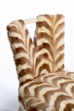 Paul Frankl Style Corset Back Side Chair Upholstered in Vintage Mink Fur - 4794918