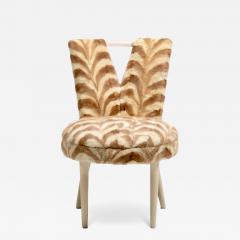 Paul Frankl Style Corset Back Side Chair Upholstered in Vintage Mink Fur - 4795935