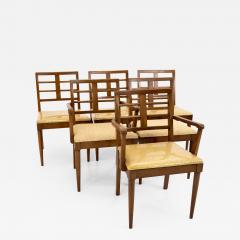 Paul Frankl Style Mid Century Cherry Dining Chairs Set of 6 - 1880827