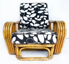 Paul Frankl Vintage Paul Frankl Style Bent 4 Strand Rattan Club Chair with New Cushions - 3507577