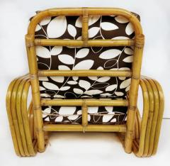 Paul Frankl Vintage Paul Frankl Style Bent 4 Strand Rattan Club Chair with New Cushions - 3507607
