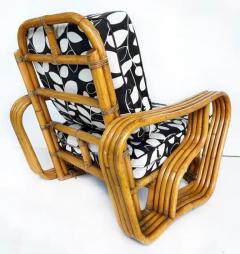 Paul Frankl Vintage Paul Frankl Style Bent 4 Strand Rattan Club Chair with New Cushions - 3507608