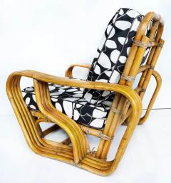 Paul Frankl Vintage Paul Frankl Style Bent 4 Strand Rattan Club Chair with New Cushions - 3507630