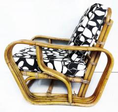 Paul Frankl Vintage Paul Frankl Style Bent 4 Strand Rattan Club Chair with New Cushions - 3507675