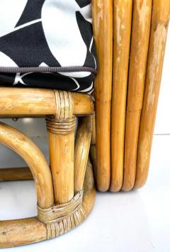 Paul Frankl Vintage Paul Frankl Style Bent 4 Strand Rattan Club Chair with New Cushions - 3507681
