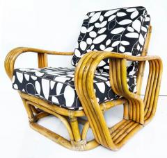 Paul Frankl Vintage Paul Frankl Style Bent 4 Strand Rattan Club Chair with New Cushions - 3507685