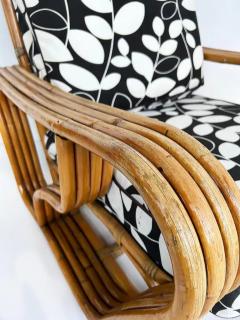 Paul Frankl Vintage Paul Frankl Style Bent 4 Strand Rattan Club Chair with New Cushions - 3507690