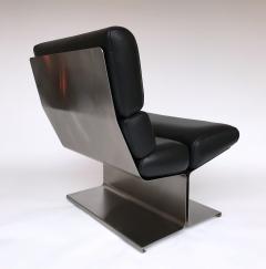 Paul Geoffroy Pair of Lounge Chairs and Ottoman by Paul Geoffroy for Uginox France 1970s - 519580