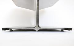Paul Geoffroy Paul Geoffroy Steel and Suede Cushion Foot Stool by Uginox France 1970 - 4264896