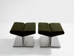 Paul Geoffroy Paul Geoffroy for Uginox stainless steel alcantara ottomans 1975 - 4196028