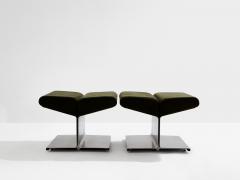 Paul Geoffroy Paul Geoffroy for Uginox stainless steel alcantara ottomans 1975 - 4196031