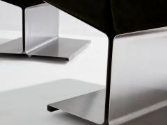 Paul Geoffroy Paul Geoffroy for Uginox stainless steel alcantara ottomans 1975 - 4196033