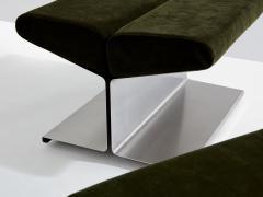 Paul Geoffroy Paul Geoffroy for Uginox stainless steel alcantara ottomans 1975 - 4196034