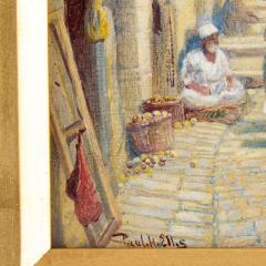 Paul H Ellis Orientalist oil painting of a Jerusalem street by Ellis - 3672490