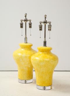 Paul Hanson Pair of Paul Hanson Canary Yellow Lamps - 1924104