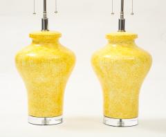 Paul Hanson Pair of Paul Hanson Canary Yellow Lamps - 1924105