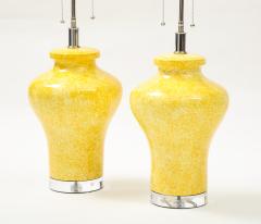 Paul Hanson Pair of Paul Hanson Canary Yellow Lamps - 1924106