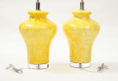 Paul Hanson Pair of Paul Hanson Canary Yellow Lamps - 1924110