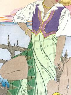 Paul Jacoulet First Edition Woodblock Print Coucher de Soleil Menado Celebes Paul Jacoulet - 4313593