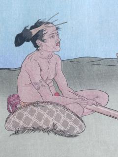Paul Jacoulet Framed Japanese Woodblock Print Apres La Pluie Tarang Yap by Paul Jacoulet - 4203469
