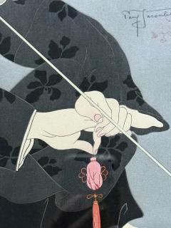 Paul Jacoulet Framed Rare Japanese Woodblock Print Le Lotus Noir Chine by Paul Jacoulet - 4570374