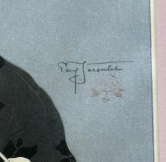 Paul Jacoulet Framed Rare Japanese Woodblock Print Le Lotus Noir Chine by Paul Jacoulet - 4570375