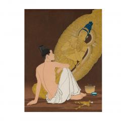 Paul Jacoulet Framed Rare Woodblock Print Le Genie Sans Nom by Paul Jacoulet - 4183769