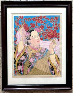 Paul Jacoulet Framed Woodblock Print Les Perles by Paul Jacoulet - 4155560