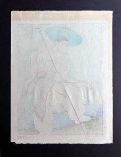 Paul Jacoulet Japanese Woodblock Print Le Bonze Errant by Paul Jacoulet - 4203337