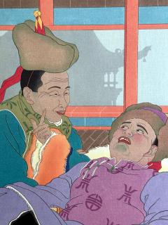 Paul Jacoulet Japanese Woodblock Print Une Histoire Tres Drole by Paul Jacoulet - 4203370