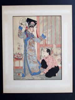 Paul Jacoulet Rare Set of Five Dames Chinoises et Madchoues Woodblock Prints Paul Jacoulet - 4234030