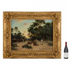 Paul Jean Baptiste Lazerges Large Orientalist Painting Twilight Caravan Desert by Lazerges - 4594681