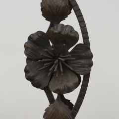 Paul Jean Milet French Art Nouveau Paul Milet Sevres Ceramic Flower Wrought Iron Turquoise Bowl - 2117325