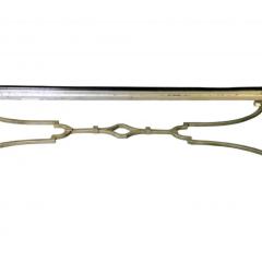 Paul Jones Vintage Paul M Jones White Gold Leaf Wrought Iron Glass Cocktail Table - 4150516
