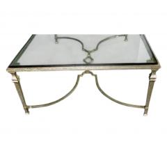 Paul Jones Vintage Paul M Jones White Gold Leaf Wrought Iron Glass Cocktail Table - 4150525