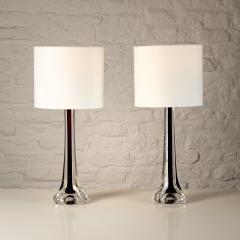 Paul Kedelv Pair of Glass Lamps by Paul Kedelv for Flygsfors Glasbruk Sweden 1960s - 2889733