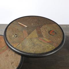 Paul Kingma Mid Century Brutalist Articulating Stone Metal Cocktail Table by Paul Kingma - 4347398