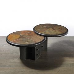 Paul Kingma Mid Century Brutalist Articulating Stone Metal Cocktail Table by Paul Kingma - 4347402