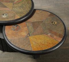 Paul Kingma Mid Century Brutalist Articulating Stone Metal Cocktail Table by Paul Kingma - 4347410