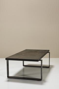 Paul Kingma Paul Kingma Brutalist Coffee Table In Stone And Metal Netherlands 1960s - 3555278